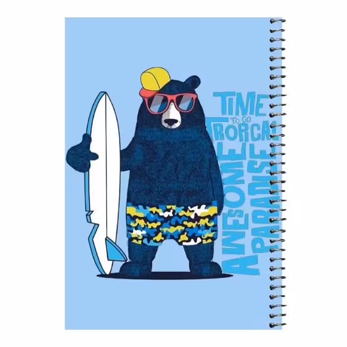 دفتر مشق 80 برگ اس جی مدل خرس اسکی