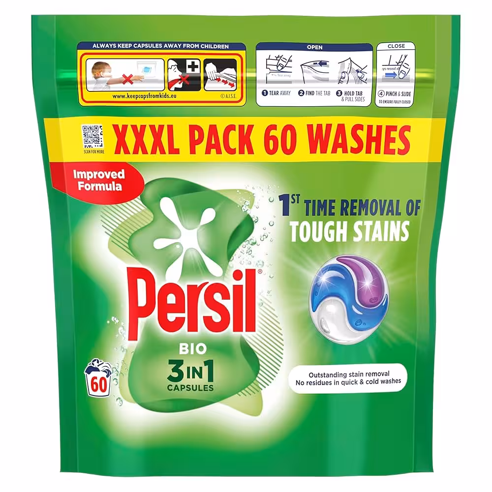 قرص ماشین لباسشویی پرسیل مدل Persil 3 In 1 Capsules Bio بسته 48 عددی