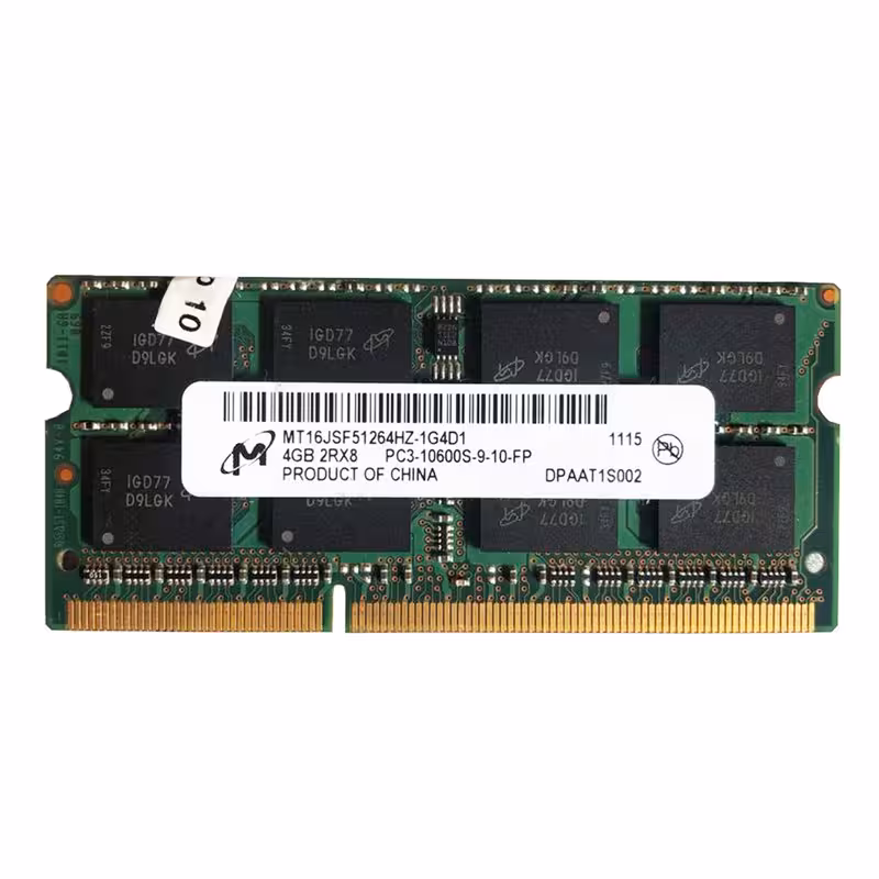 رم لپ تاپ DDR3 تک کاناله 1333 مگاهرتز CL9 میکرون مدل MT16JSF51264HZ-1G4D1-PC3-10600S-9-10-FP ظرفیت 4 گیگابایت | کالا مکس
