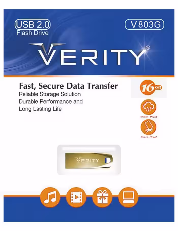فلش مموری فلزی وریتی مدل V803G ظرفیت 16 گیگابایت