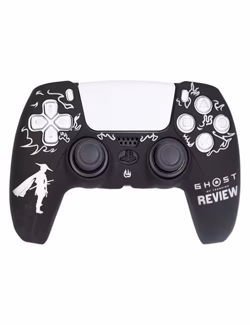 روکش محافظ دسته PS5 لیزری مشکی سفید طرح شبح تسوشیما