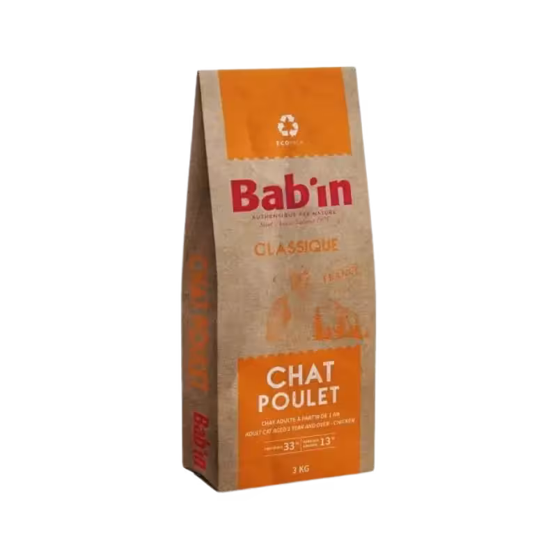 غذای خشک گربه بالغ Classic کلاسیک مرغ برند Babin بابین 3 کیلویی