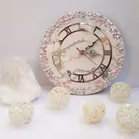 ساعت دیواری رزین مدل مرمر قطر40