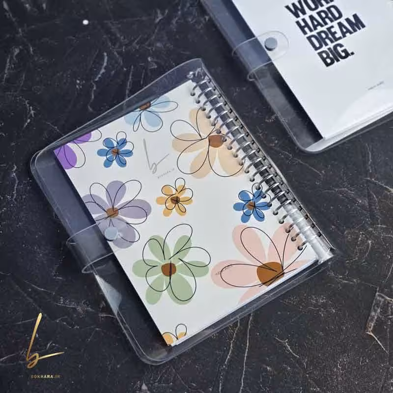 كلاسور شفاف سايز A5 طرح گل