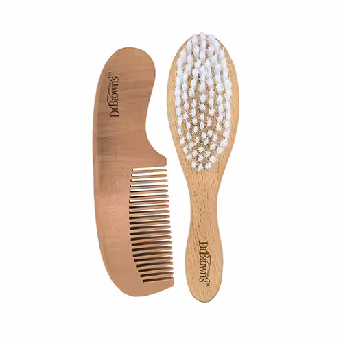 ست شانه و برس چوبی نوزاد دکتر براونز Dr Browns