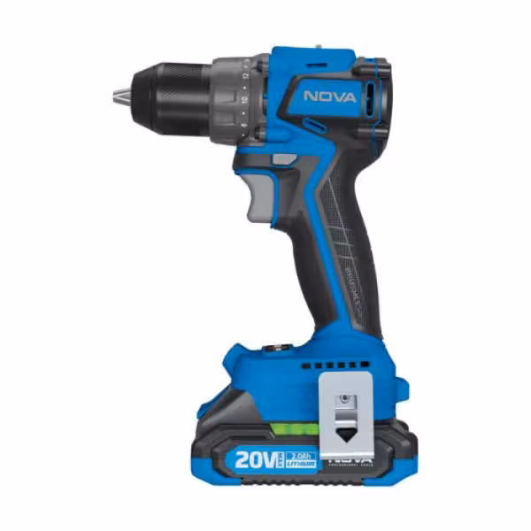 دریل پیچگوشتی شارژی چکشی براشلس 20 ولت نووا 5522