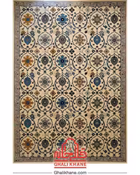 گلیم فرش ماشینی ساوین کد 4048 کرم