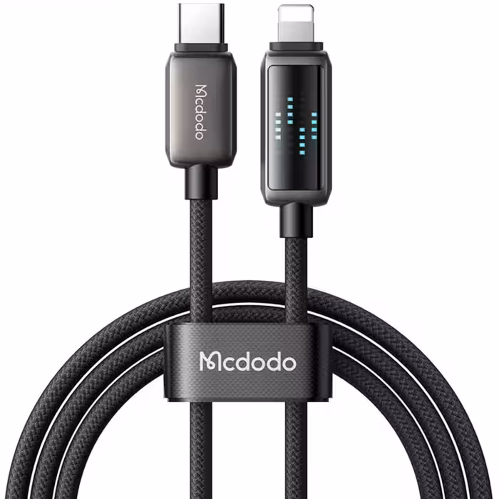 کابل شارژ سریع تایپ سی به لایتنینگ 36 وات 1.2 متری با قابلیت کارپلی و نمایشگر سرعت شارژ مک دودو CA-263