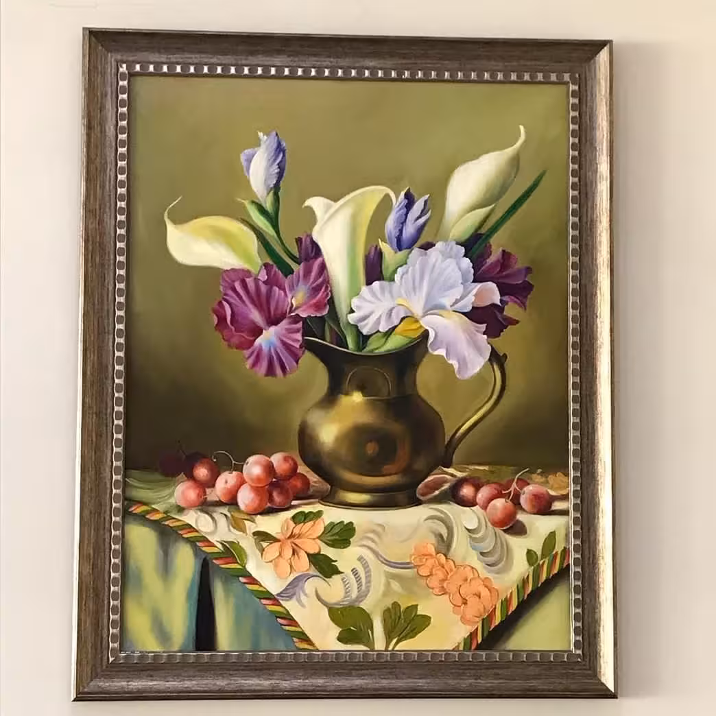 نقاشی رنگ روغن با قاب جنس درجه یک