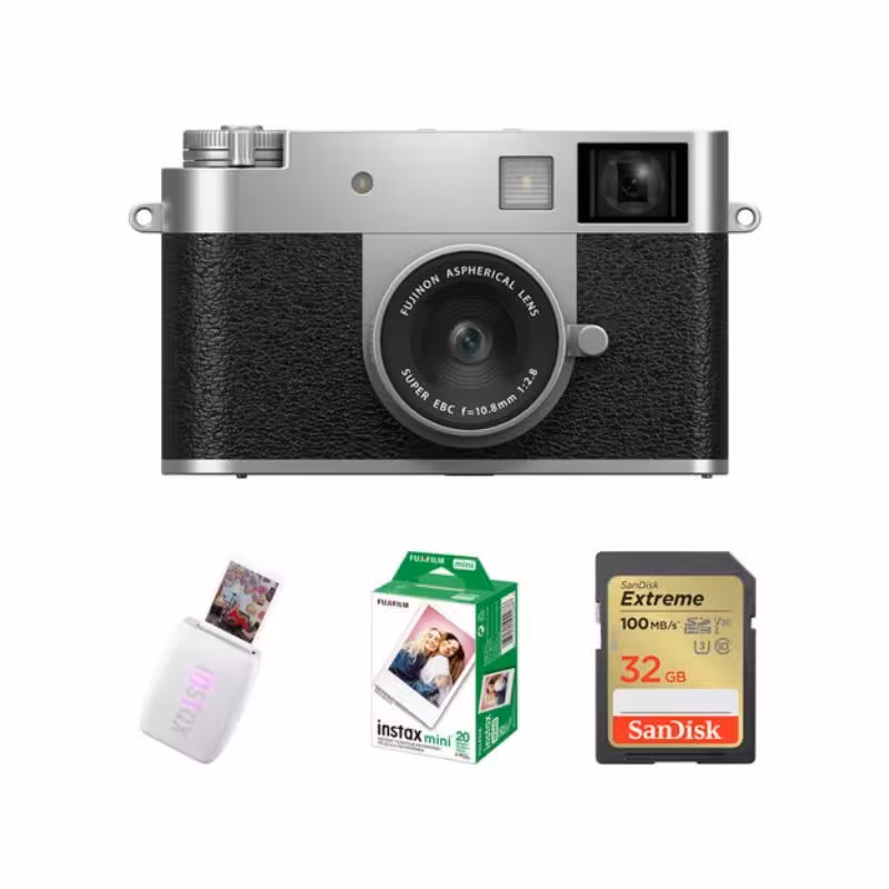 کیت دوربین فوجی FUJIFILM X half Digital Camera with INSTAX MINI Link 3 Printer Kit (Silver)