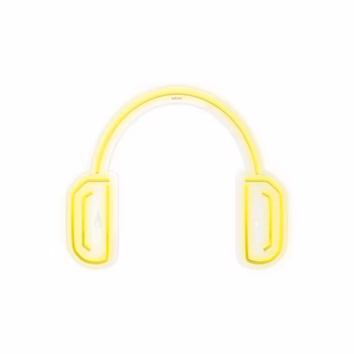 چراغ دیواری نئون دیزاین طرح Headphone_YL