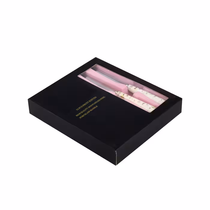 ست کارد و چنگال میوه خوری 12 پارچه  طرح سنگ مدل سرامیکی