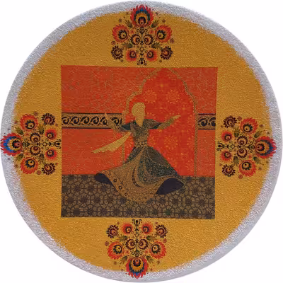 بشقاب دیوارکوب سفالی مدل رقص سماع کد 6 مجموعه 3 عددی