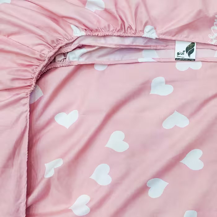 ملحفه آدنو مدل Heart کد CH12 یک نفره سایز 90x200 سانتیمتر