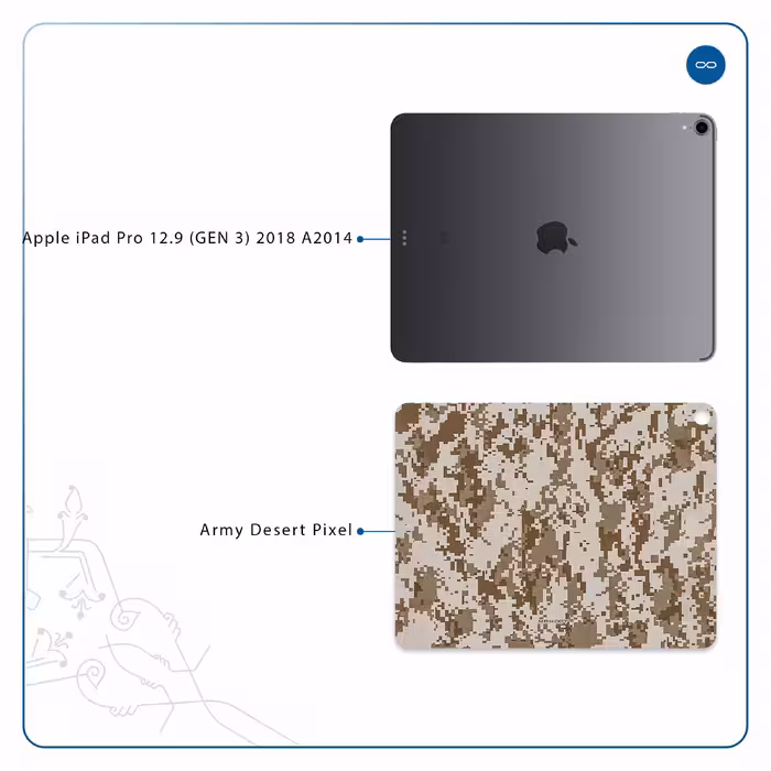 برچسب پوششی ماهوت مدل Army-Desert-Pixel مناسب برای تبلت اپل iPad Pro 12.9 (GEN 3) 2018 A2014