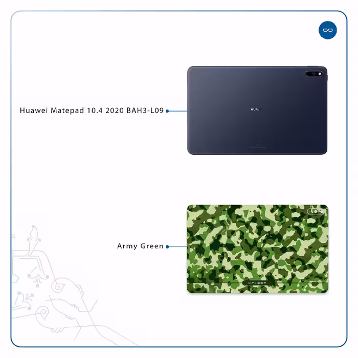 برچسب پوششی ماهوت مدل Army-Green-2 مناسب برای تبلت هوآوی Matepad 10.4 2020 BAH3-L09