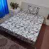 سرویس ملحفه مدل کشدار ni04087 طرح ماربل کد 120  یک نفره دو تکه