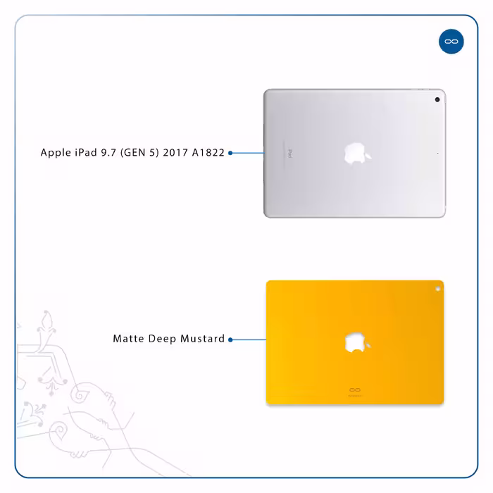 برچسب پوششی ماهوت مدل Matte-Deep-Mustard مناسب برای تبلت اپل iPad 9.7 (GEN 5) 2017 A1822