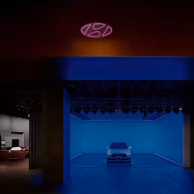 چراغ دیواری نئون دیزاین طرح Hyundai_PN