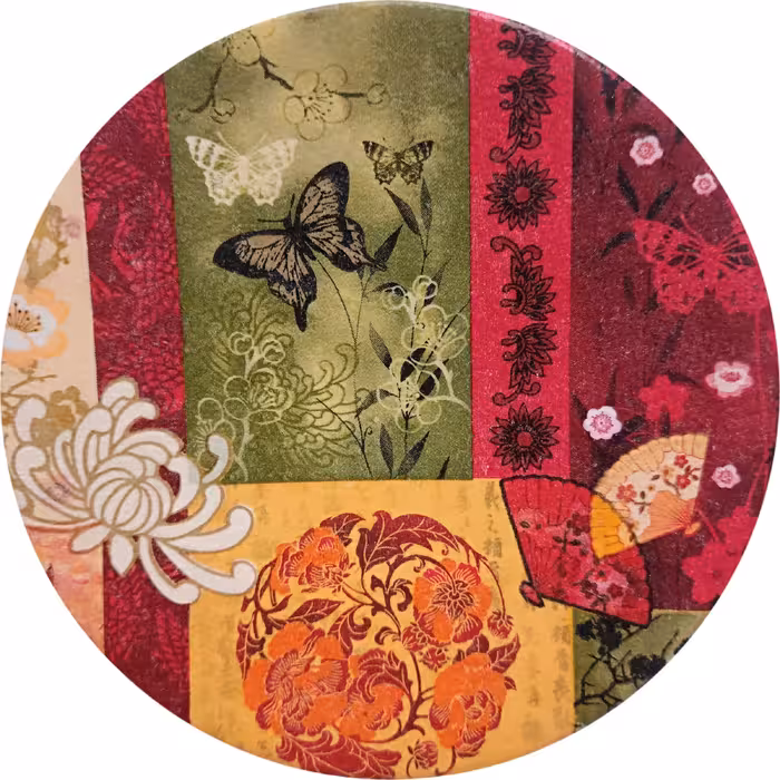 بشقاب دیوارکوب سفالی مدل بانوی ژاپنی کد 5 مجموعه 2 عددی