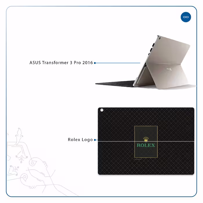 برچسب پوششی ماهوت مدل Rolex-Logo مناسب برای تبلت ایسوس Transformer 3 Pro 2016