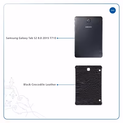 برچسب پوششی ماهوت مدل Black-Crocodile-Leather مناسب برای تبلت سامسونگ Galaxy Tab S2 8.0 2015 T710