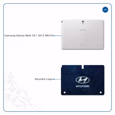 برچسب پوششی ماهوت مدل Hyundai-Logo مناسب برای تبلت سامسونگ Galaxy Note 10.1 2012 N8010