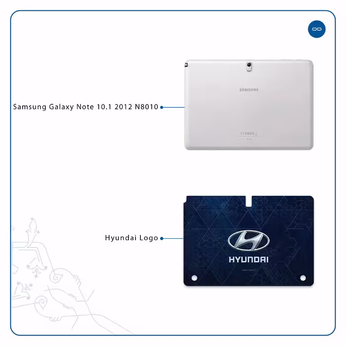 برچسب پوششی ماهوت مدل Hyundai-Logo مناسب برای تبلت سامسونگ Galaxy Note 10.1 2012 N8010