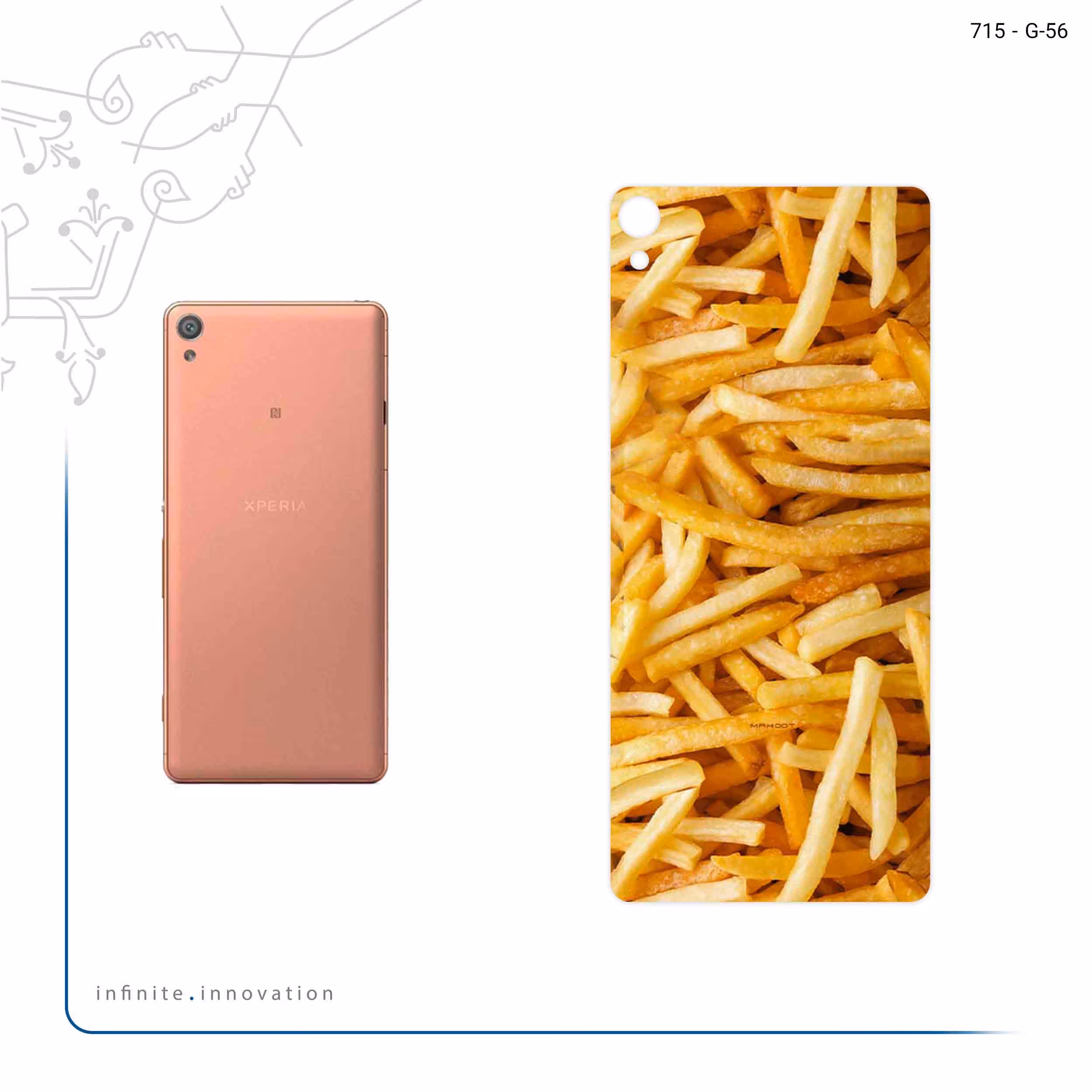 برچسب پوششی ماهوت مدل French fries مناسب برای گوشی موبایل سونی Xperia XA