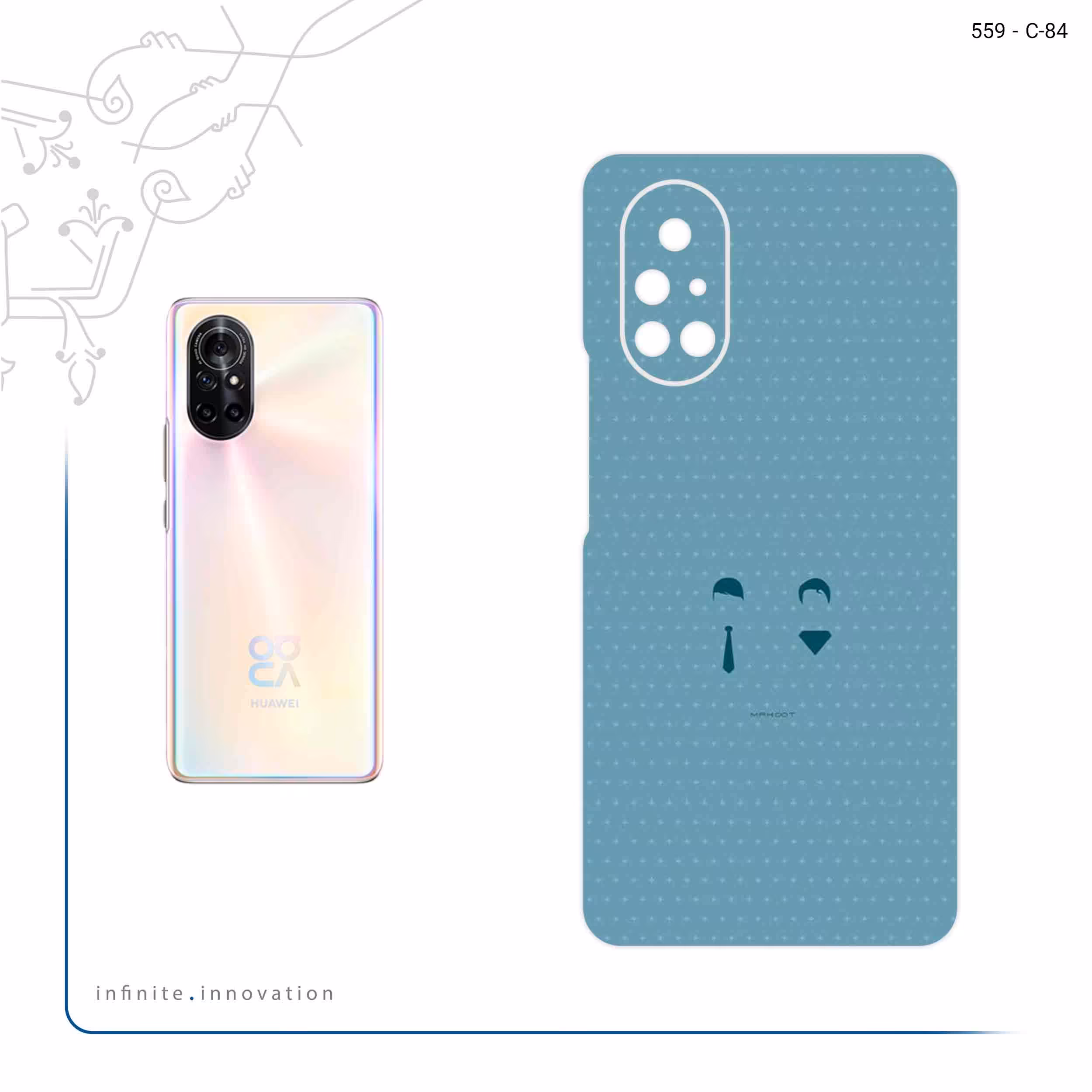 برچسب پوششی ماهوت مدل Minimal Miss and Mister مناسب برای گوشی موبایل هوآوی Nova 8