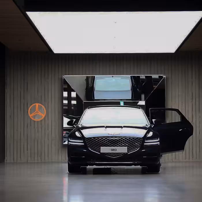 چراغ دیواری نئون دیزاین طرح Benz_ORG