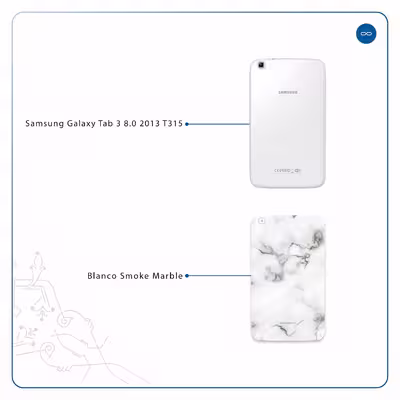 برچسب پوششی ماهوت مدل Blanco-Smoke-Marble مناسب برای تبلت سامسونگ Galaxy Tab 3 8.0 2013 T315