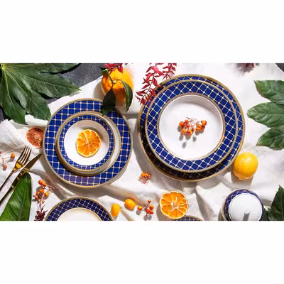 سرویس غذاخوری 102 پارچه چینی زرین ایران سری ایتالیا اف مدل هلیا درجه عالی