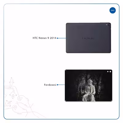 برچسب پوششی ماهوت مدل Ferdowsi-Logo مناسب برای تبلت اچ تی سی Nexus 9 2014