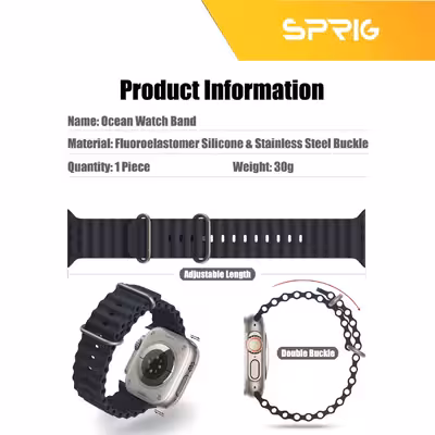 بند اسپریگ مدل Ocean-Alpine مناسب برای اپل واچ Ultra 49 میلی متر مجموعه دو عددی