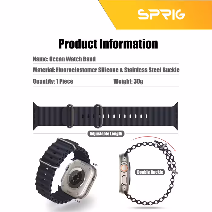 بند اسپریگ مدل Ocean-Alpine مناسب برای اپل واچ Ultra 49 میلی متر مجموعه دو عددی