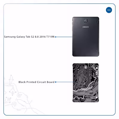 برچسب پوششی ماهوت مدل Black Printed Circuit Board مناسب برای تبلت سامسونگ Galaxy Tab S2 8.0 2016 T719N