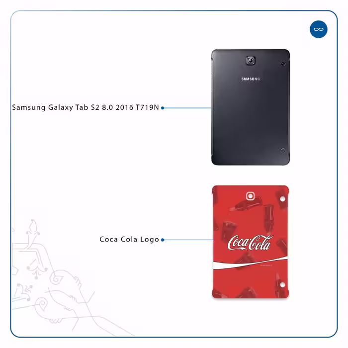 برچسب پوششی ماهوت مدل Coca-Cola-Logo مناسب برای تبلت سامسونگ Galaxy Tab S2 8.0 2016 T719N