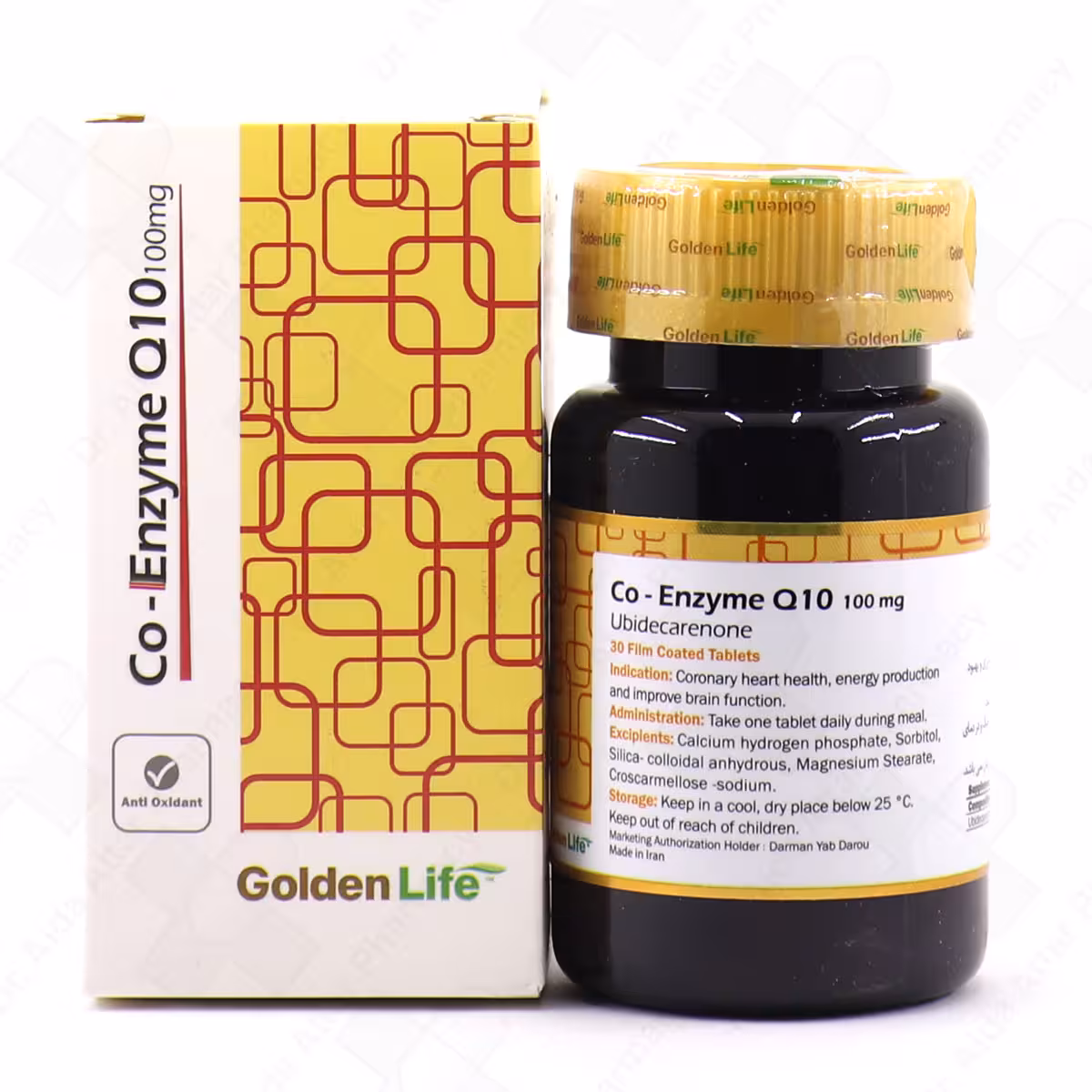 قرص کوآنزیم کیوتن 100 میلی گرم گلدن لایف 30 عدد