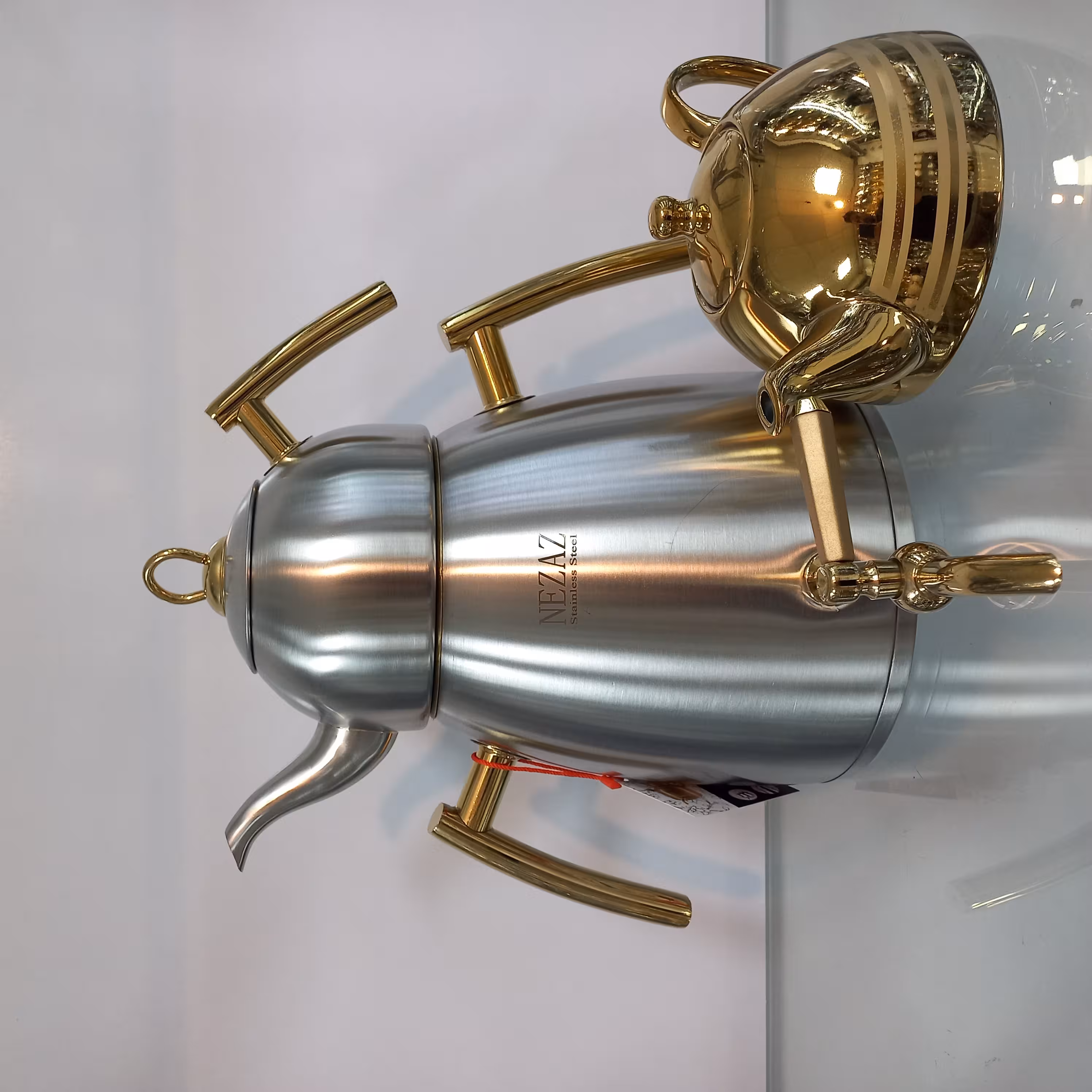 کتری قوری نزاز مدل مات کد 4027 دو قوری دار