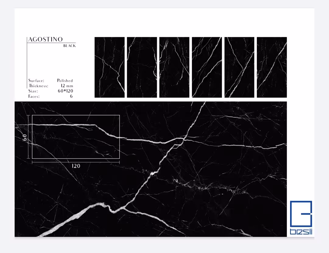 بسلی Agostino Black آگوستینو مشکی 120*60