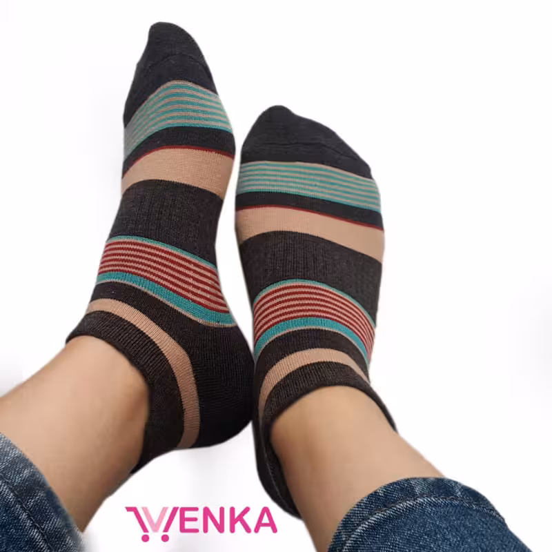 جوراب مچی طرح راه راه 0046