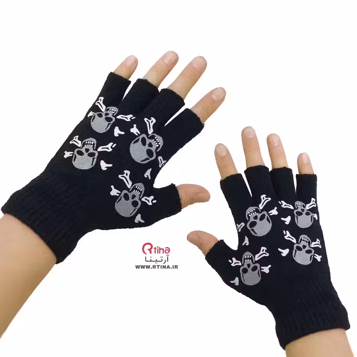 دستکش مدل اسکلت نیمه ای بدون انگشت