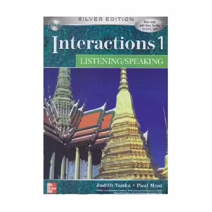 Interactions Listening Speaking 1 Silver Edition اینتراکشنز یک لیسنینگ اند اسپیکینگ سیلور ادیشن سیاه و سفید