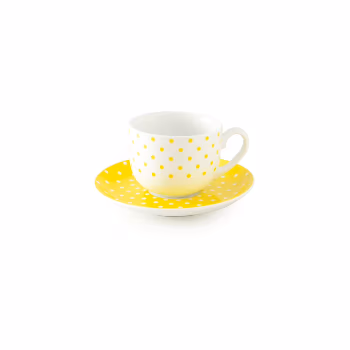 سرویس چینی 12 پارچه چای خوری اسپاتی زرد