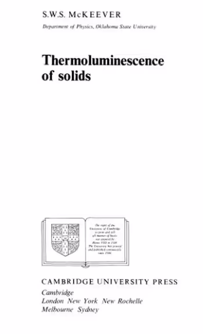 خرید و دانلود نسخه کامل کتاب Thermoluminescence of solids