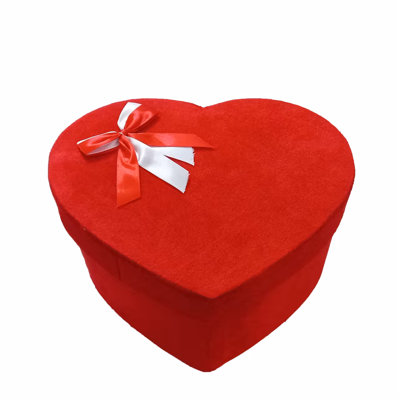 جعبه هدیه مخملی طرح قلب قرمز مدل ربان دار سایز 4