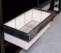 سبد حصیری ریلی داخل کمد لباس رنگ مشکی مخمل سایز 90 فانتونی کد J321