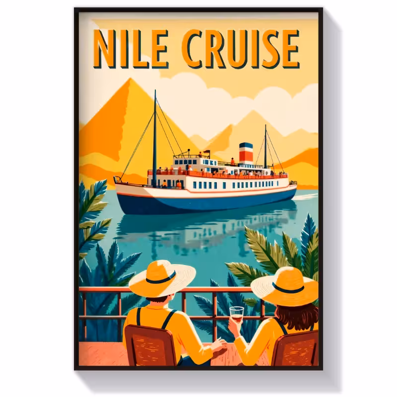 تابلو و پوستر گرافیکی سفر دریایی نیل