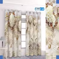 پرده تصویری طرح گل کریستالی برند پرنا
